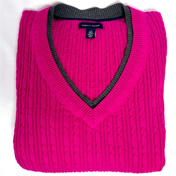 Tommy Hilfiger | 100% Cotton | Cable-Knit Sweater | Sz Lg - Picture 2 of 6